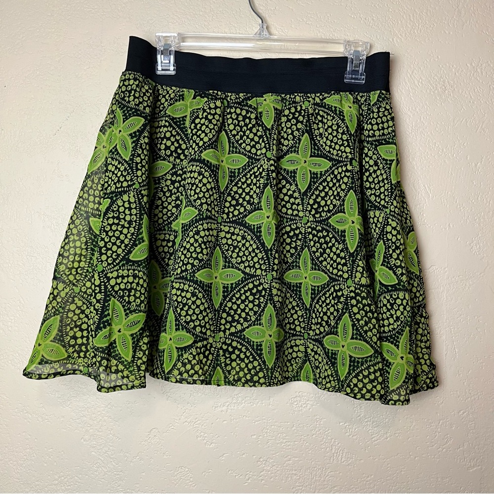 Mossimo women black green floral skirt size M - Picture 6 of 10